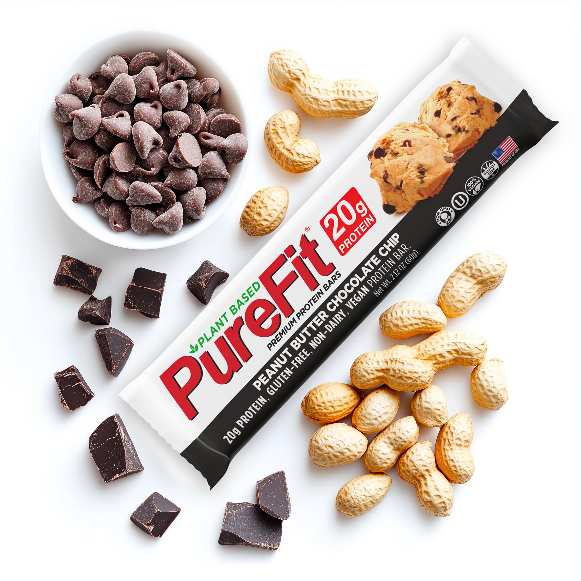 Peanut Butter Chocolate Chip Protein Bar - Box of 15 Bars