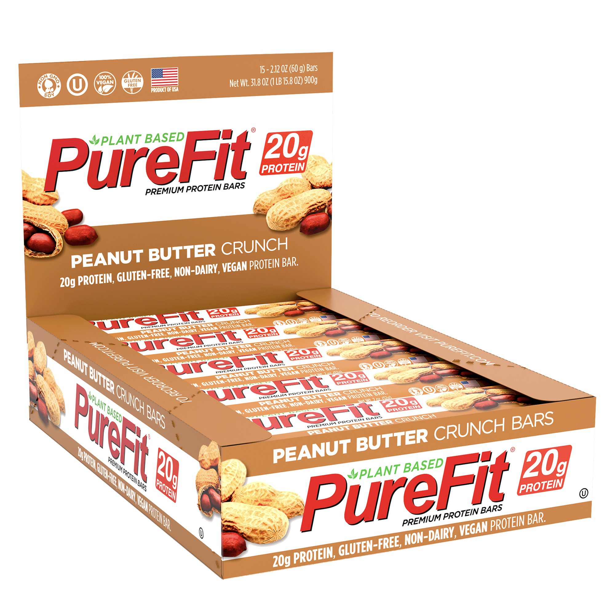 Peanut Butter Crunch Protein Bar - Box of 15 Bars