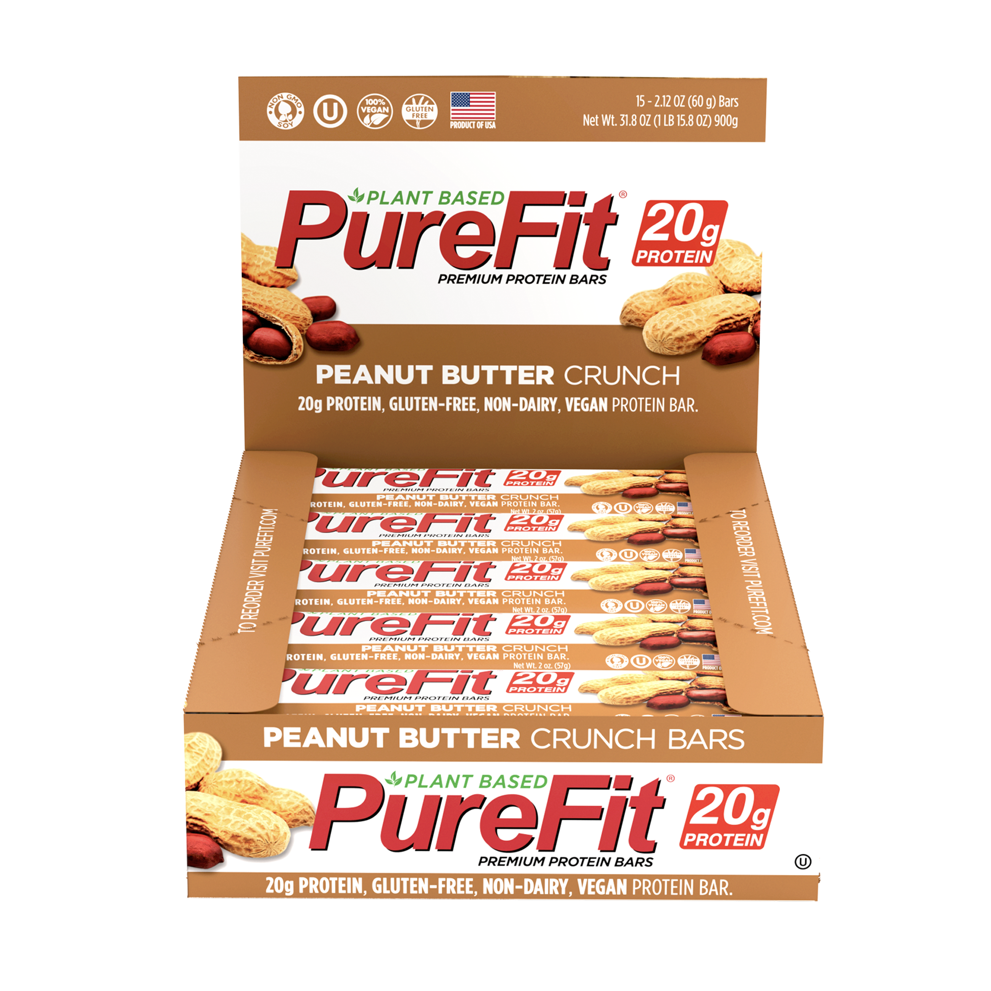 Peanut Butter Crunch Protein Bar - Box of 15 Bars