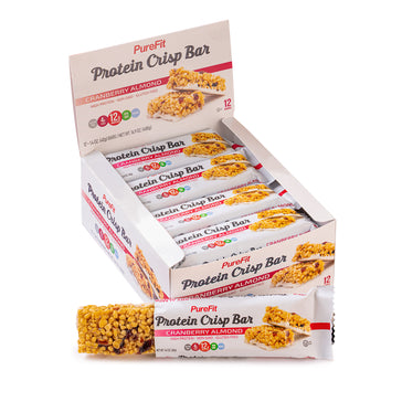 purefit protein crisp cranberry almond bar plant-based protein gluten free snack diet bar 